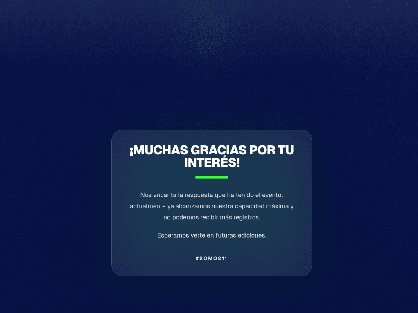 Captura actual de la pantalla de registro cerrado de Juega México